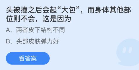 头被撞之后会起“大包”，而身体其他部位则不会，这是因为