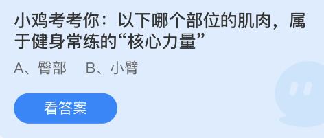 以下哪个部位的肌肉，属于健身常练的“核心力量” 5月19日蚂蚁庄园答案