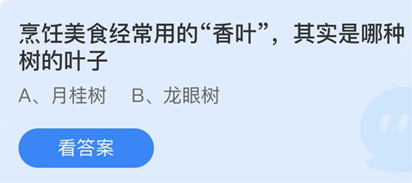 烹饪美食经常用的香叶其实是哪种树的叶子 蚂蚁庄园答案