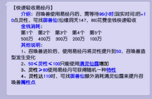 梦幻西游易经丹快速吸收多少钱 看完就知道价格了