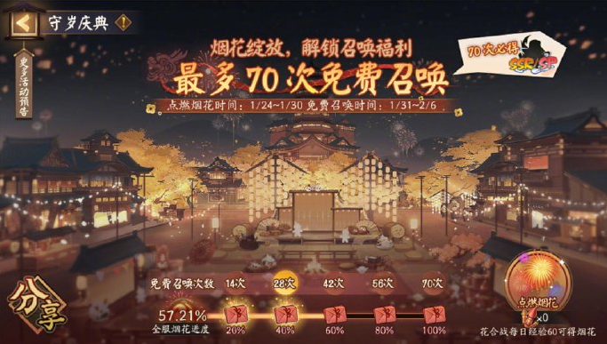 阴阳师新春免费70抽怎么获得 想要免费的来看