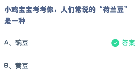 人们常说的荷兰豆是一种 蚂蚁庄园4月11日最新答案