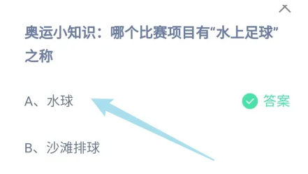 哪個(gè)比賽項(xiàng)目有水上足球之稱 螞蟻莊園8月6日答案